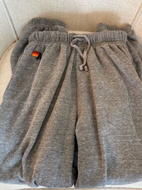 Aviator Nation Gray Jogger Sweatpants (with pockets!) with lightning bolt.